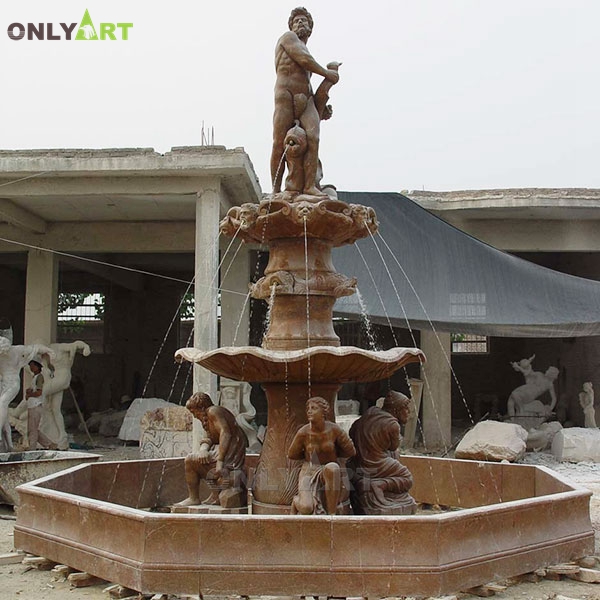 Factory customized marble stone water fountain with Roman man statue OLA-F258