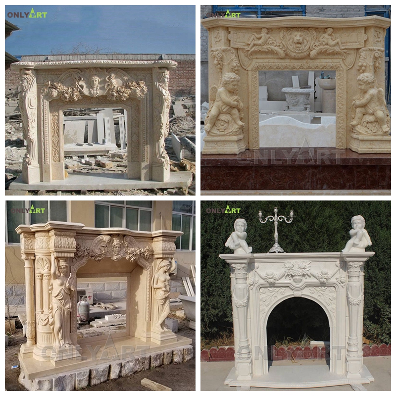 French style marble fireplace