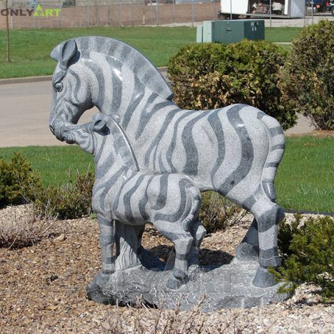Garden decor life size marble zebra statues for sale OLA-A010