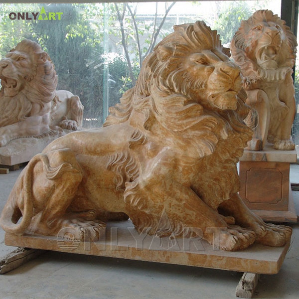 Garden decoration large marble lion sculpture for sale OLA-A002