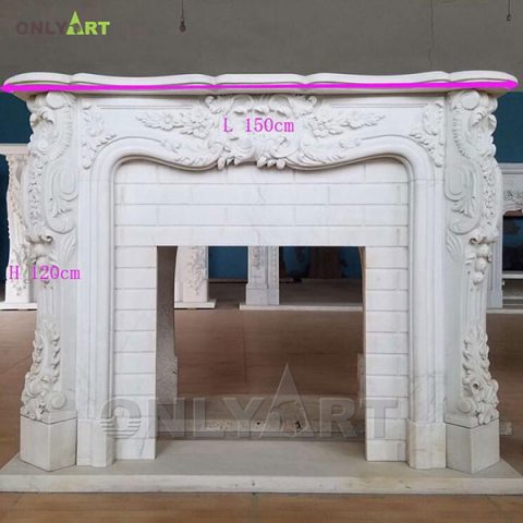 High quality hand carved best designs outdoor stone fireplace plans OLA-M005