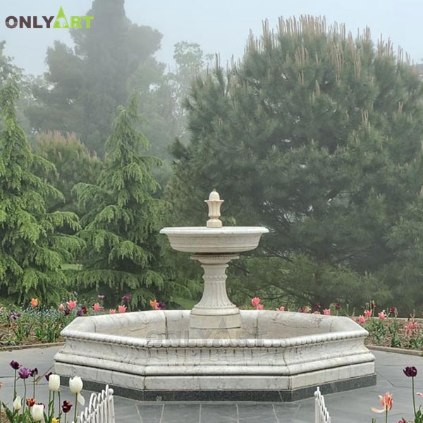 High quality hand made white marble fountain statue for garden OLA-F232