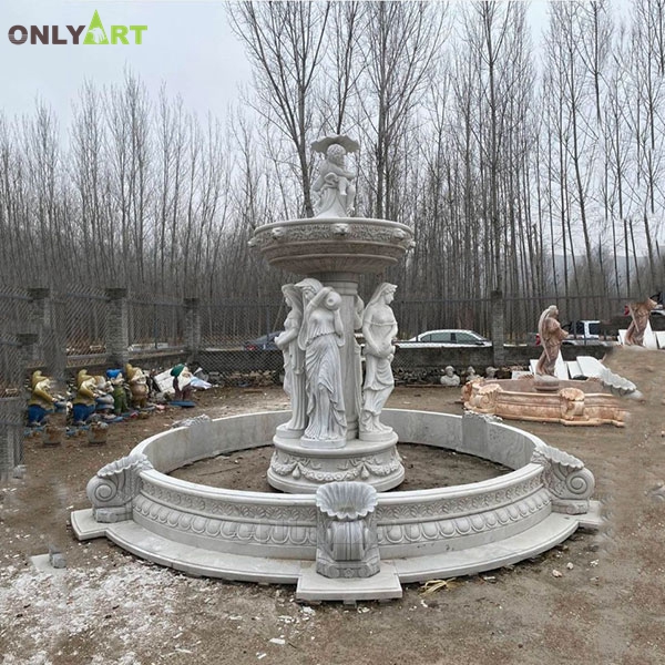 High quality marble woman fountain statue for garden OLA-F223