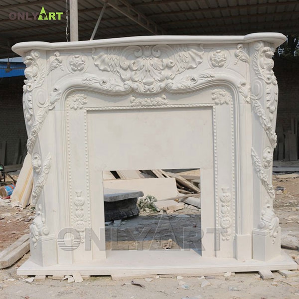 High workmanship customized popular luxury marble stone fireplace mantel OLA-M016