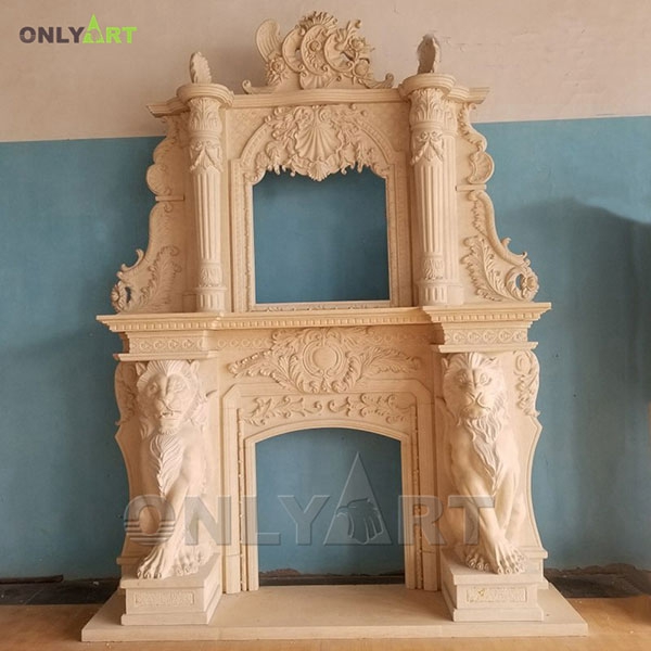 Home decor marble double mantle fireplace OLA-M024