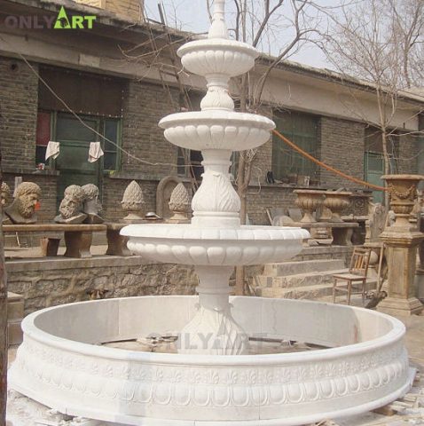 Home decoration beautiful marble tiered stepped water fountain OLA-F215