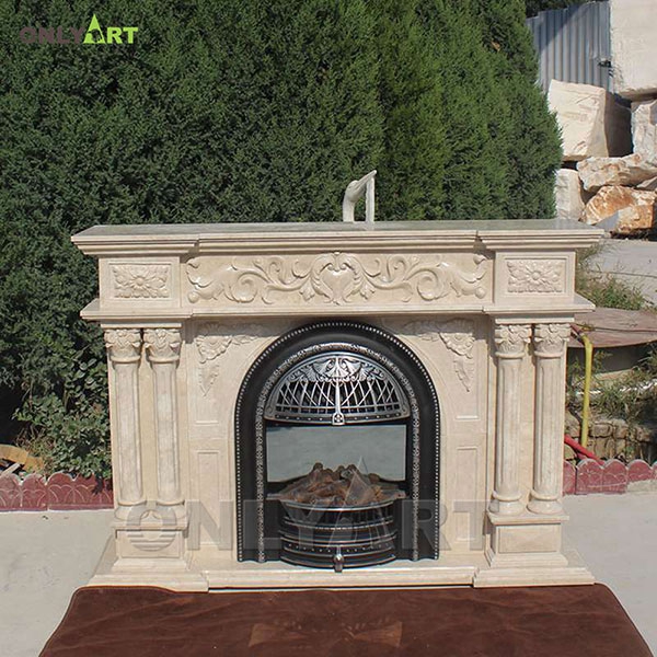 Indoor decorating stone fireplace mantel surround OLA-M043