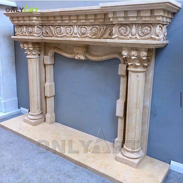 Indoor decoration stone marble fireplace mantels for sale OLA-M047