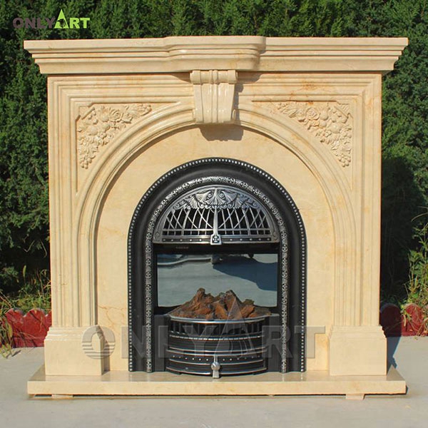 Indoor natural marble new fireplace mantel for sale OLA-M036