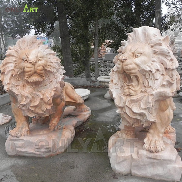 Life size stone lion statue for home decor OLA-A028