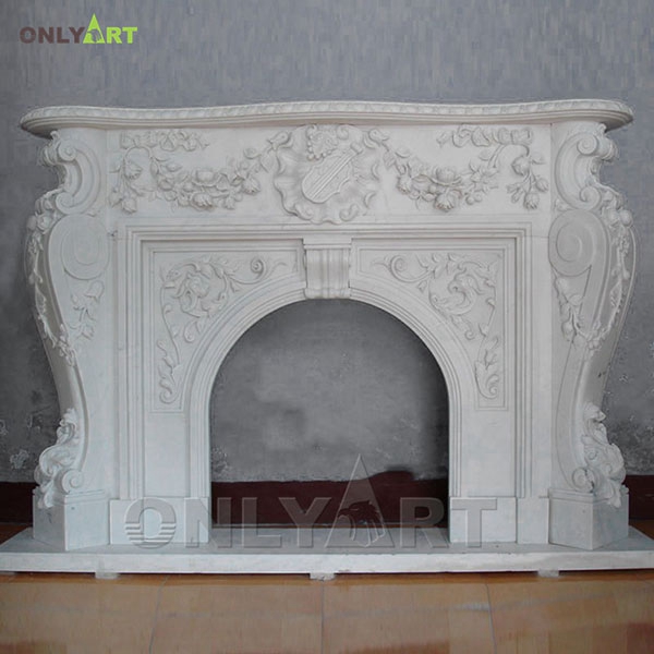 Modern craftsman style stone fireplace surround for sale OLA-M021