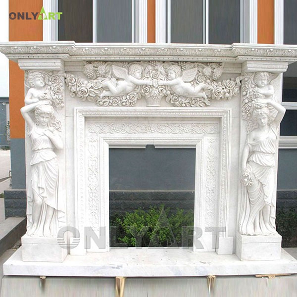 Modern most beautiful fireplace granite mantel shelf ideas OLA-M027