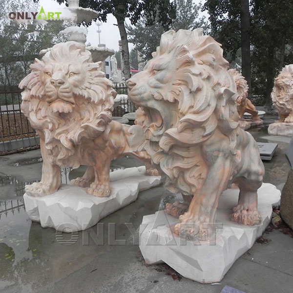Natural marble lion statues for outside OLA-A023