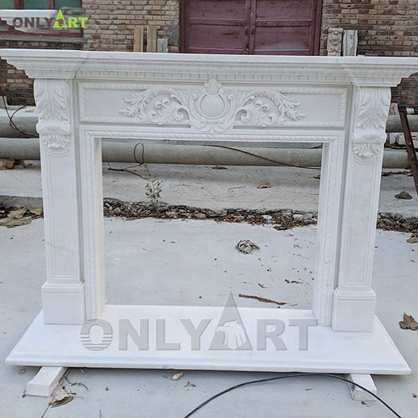 Natural stone hand made modern marble fireplace mantel OLA-M004