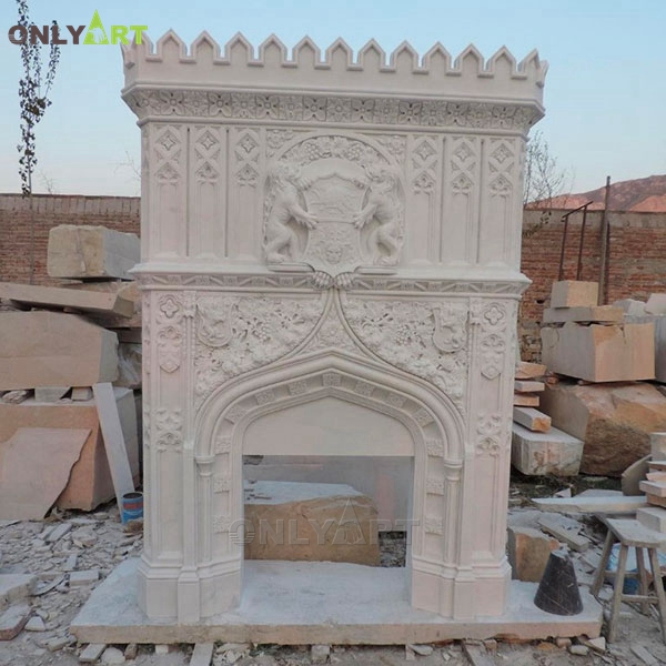 New ideas modern decor marble fireplace mantel designs OLA-M048