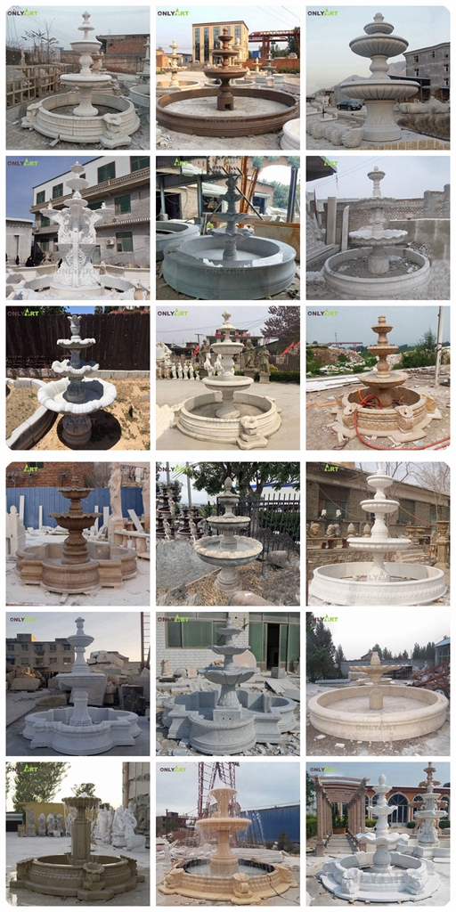 Only Art Hot Sale Marble Stone Simple Water Fountain For Garden Decoration