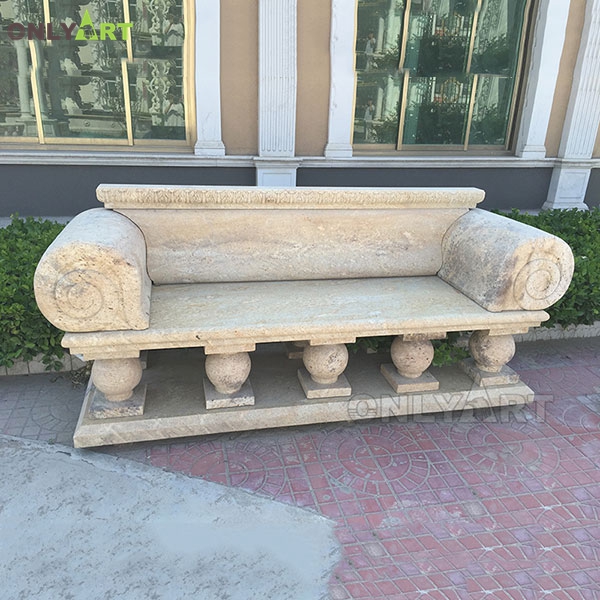 Outdoor hand carved large marble benches for sale OLA-B001