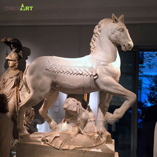 Outdoor marble large horses statue for garden OLA-A055