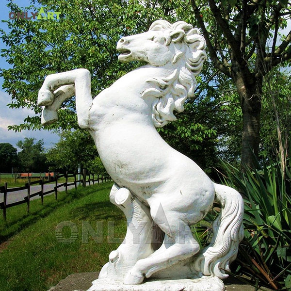 Outdoor marble life size horse statues for sale OLA-A031