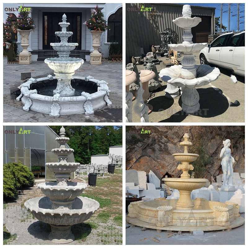 Outdoor stone water fountain for garden