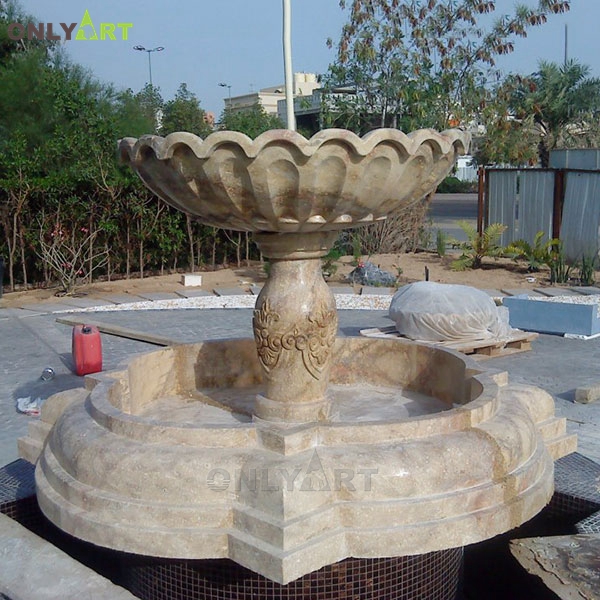 Outside single tier simple marble water fountain for home decor OLA-F234