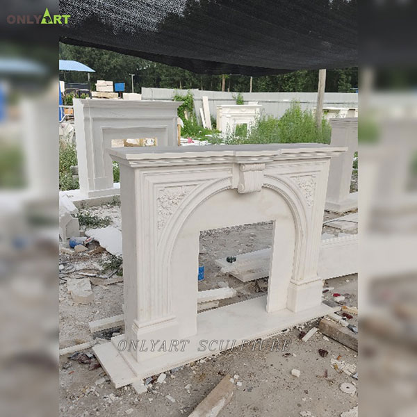 Shop hand made stone custom fireplace mantels for sale OLA-M056