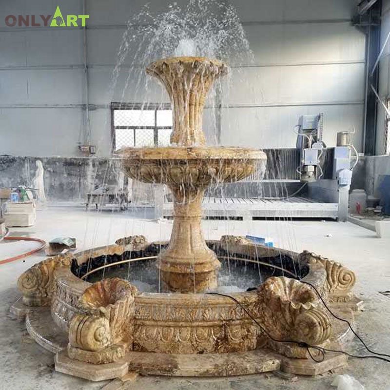 Simple design marble stone sculpture water fountain on sale OLA-F217