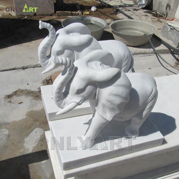 Small size modern home decor marble elephant sculpture OLA-A030