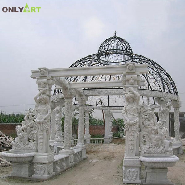 Wholesale Outdoor Large Stone Garden Gazebo Marble Pavilion for Sale OLA-G085