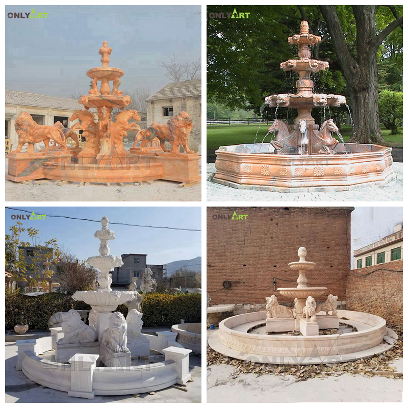 animal carved water fountain for outdoor