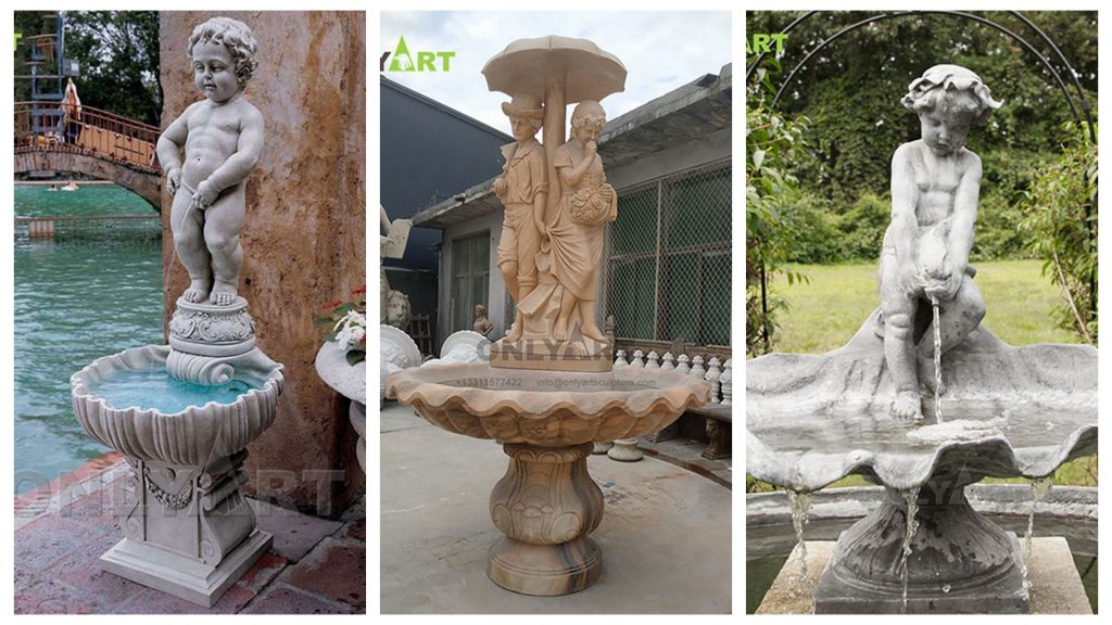 customized marble water fountains with figures