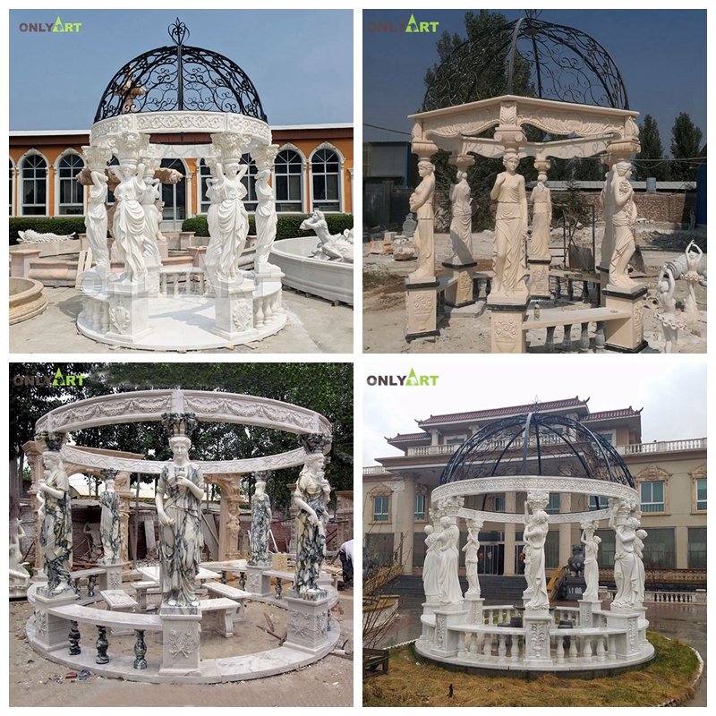 garden decor marble column gazebo