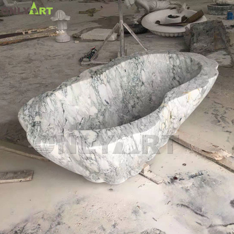 grey stone bathtub