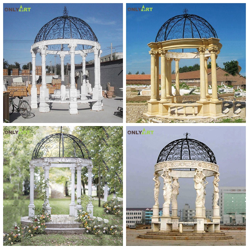 hand carving marble gazebo sculpture