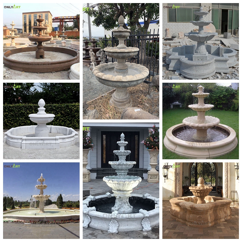 hand carving marble simple water fountain