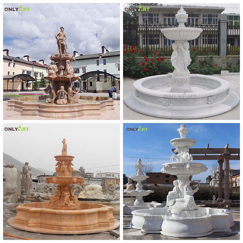 large famous marble water fountain