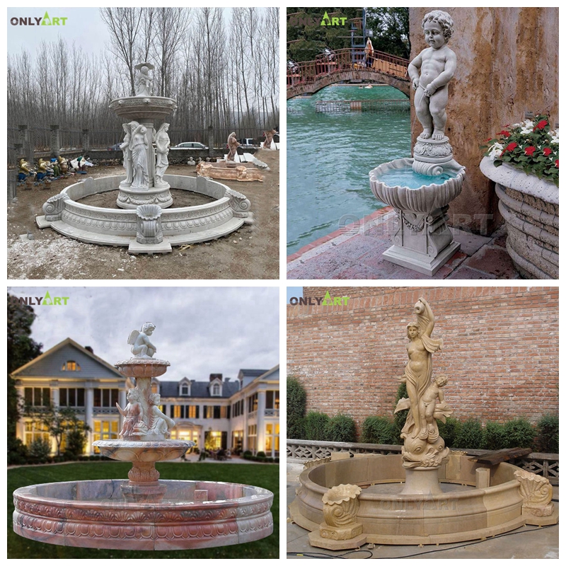 large marble round water fountains for sale 