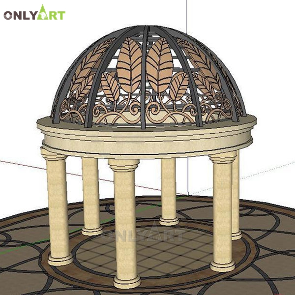 marble column gazebo with dome