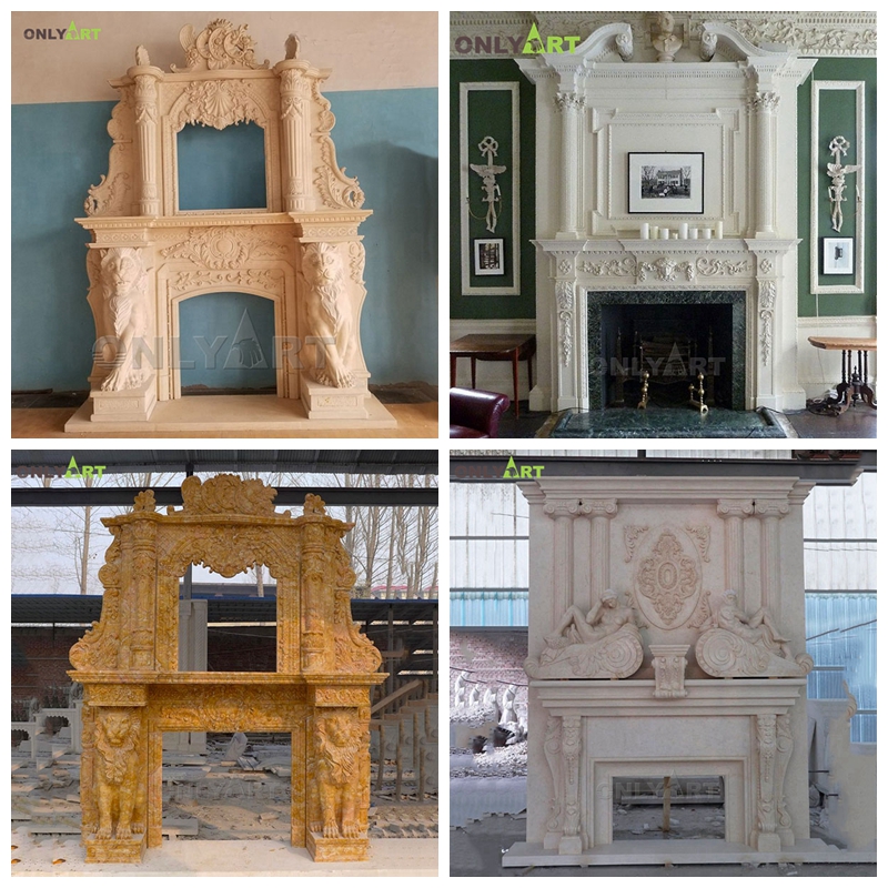 marble double mantle fireplace