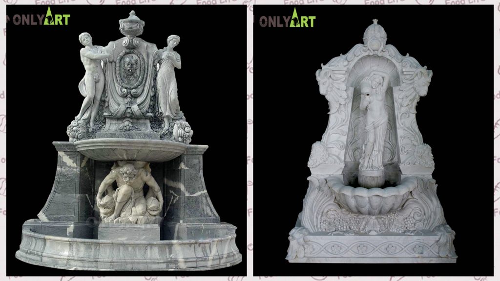 marble figure wall fountains