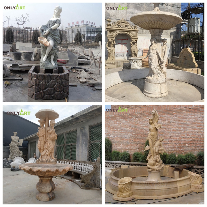 marble figure water fountain for garden decoration