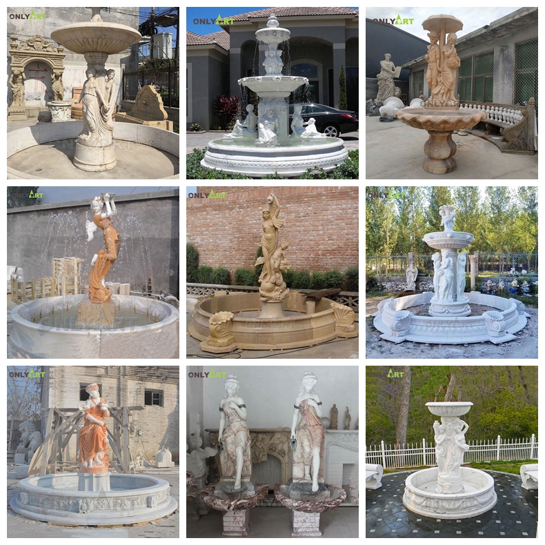 marble figure water fountain for park decoration