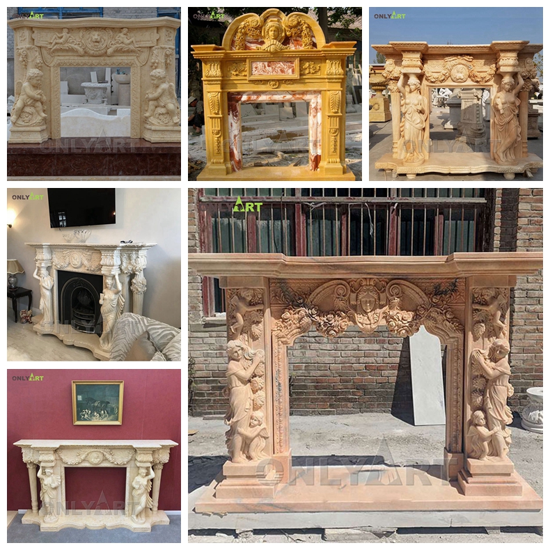 marble fireplace mantel frame