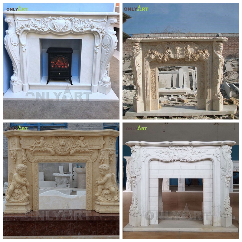 marble fireplace mantel surround