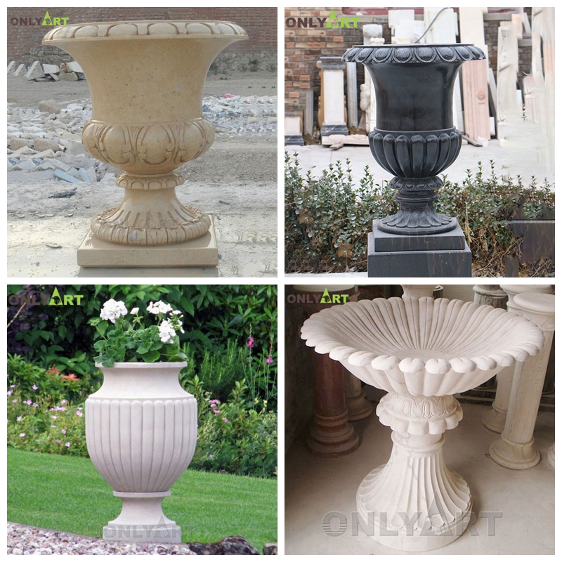 marble flower pot for garden decoration