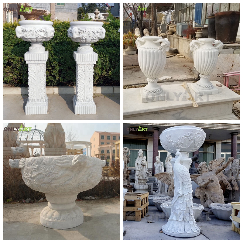 marble material flowerpot for sale