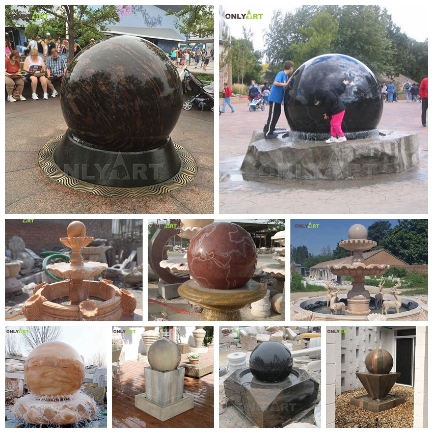 marble sphere water fountain ball sculpture for sale