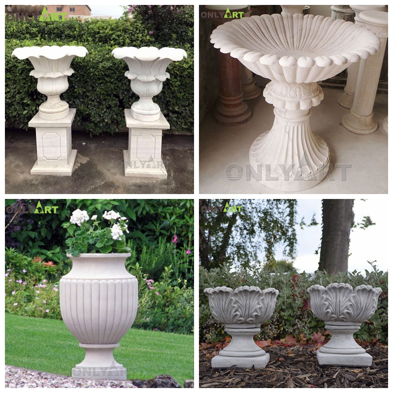 marble stone art flower pot for sale