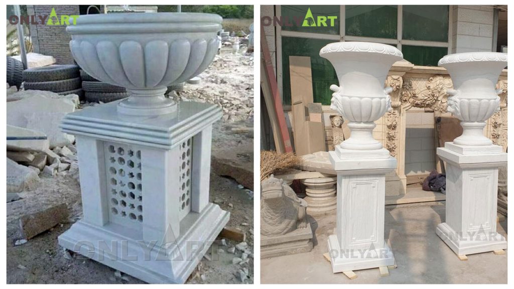 marble stone flower pots for home decor