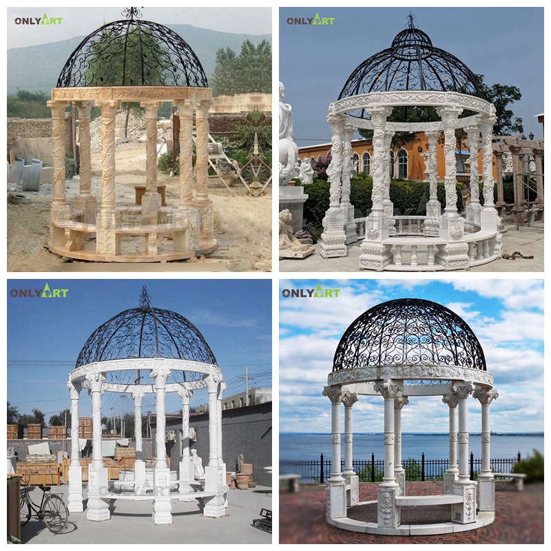 marble stone gazebo design for sale